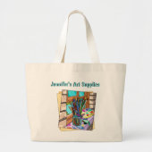 Aangepaste Art Supply Grote Tote Bag (Voorkant)