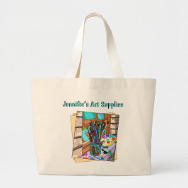 Aangepaste Art Supply Grote Tote Bag