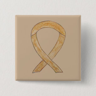 Aangepaste Art-tinten voor Amber Awareness Ribbon Vierkante Button 5,1 Cm