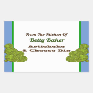 Aangepaste  artisjok dip of recept rechthoekige sticker