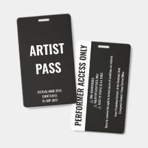 Aangepaste Artist Performer Volledige Toegang Conc