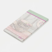 Aangepaste artistieke hand schilderij Groen Roze Post-it® Notes (Schuin)