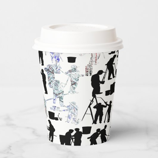 Aangepaste artistieke koffiebekers papieren bekers (Links)