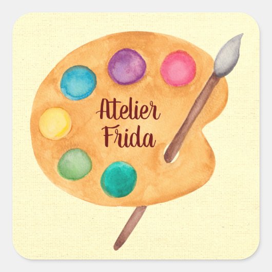 Aangepaste artistieke NAAM - Art classe docent fai Vierkante Sticker (Voorkant)