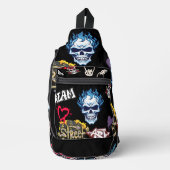 Aangepaste artistieke spookachtige schedel streeta sling bag (Voorkant)