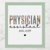 Aangepaste arts assistent arts arts arts associate wijn etiket (Enkel label)