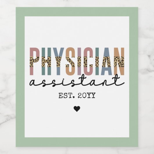 Aangepaste arts assistent arts arts arts associate wijn etiket (Enkel label)