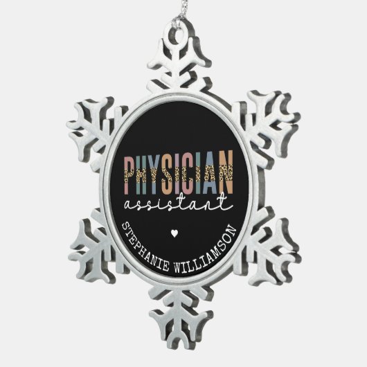 Aangepaste arts assistent arts arts Associate PA Tin Sneeuwvlok Ornament (Rechts)