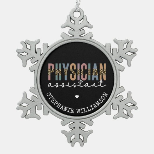Aangepaste arts assistent arts arts Associate PA Tin Sneeuwvlok Ornament (Voorkant)
