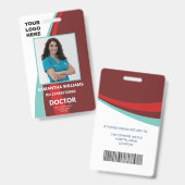 Aangepaste arts-ID Werknemersnaam Badge (Voor- en achterkant)