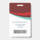 Aangepaste arts-ID Werknemersnaam Badge (Achterkant)