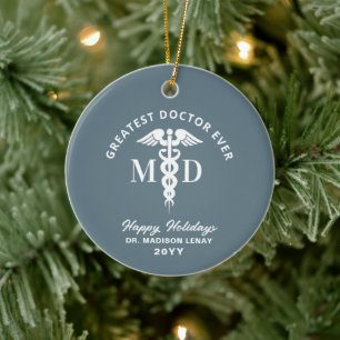 Aangepaste arts Medische Gepersonaliseerde Kerstmi Keramisch Ornament