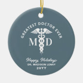 Aangepaste arts Medische Gepersonaliseerde Kerstmi Keramisch Ornament (Voorkant)