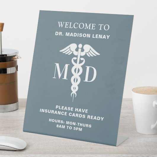 Aangepaste Artsen Kantooruren Aangepaste naam Reclamebord Met Voetstuk (Insitu)