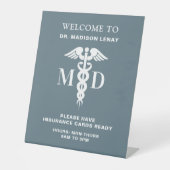 Aangepaste Artsen Kantooruren Aangepaste naam Reclamebord Met Voetstuk (Voorkant)