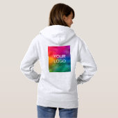 Aangepaste Ash Color Sjabloon Upload Business Logo Hoodie (Achterkant volledig)