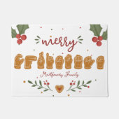 Aangepaste ASL Prettig Kerst Gingerbread Handen Deurmat (Voorkant)