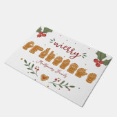 Aangepaste ASL Prettig Kerst Gingerbread Handen Deurmat (Schuin)