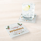 Aangepaste ASL Prettig Kerst Gingerbread Handen Glazen Onderzetter (Schuin)