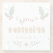 Aangepaste ASL Prettig Kerst Gingerbread Handen Glazen Onderzetter (Achterkant)