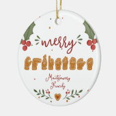 Aangepaste ASL Prettig Kerst Gingerbread handen Keramisch Ornament (Links)