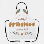 Aangepaste ASL Prettig Kerst Gingerbread Handen Schort (Voorkant)