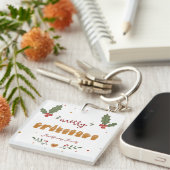 Aangepaste ASL Prettig Kerst Gingerbread Handen Sleutelhanger (Voorkant Rechts)