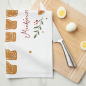 Aangepaste ASL Prettig Kerst Gingerbread Handen Theedoek (Quarter Fold)