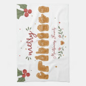 Aangepaste ASL Prettig Kerst Gingerbread Handen Theedoek (Verticaal)