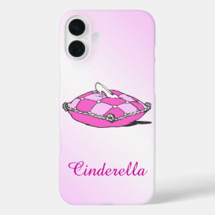 Aangepaste Assepoester Slipper op Roze iPhone 16 Plus Hoesje
