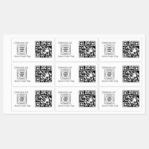 Aangepaste Asset QR   Bedrijfslogo Zakelijk Eigend Labels