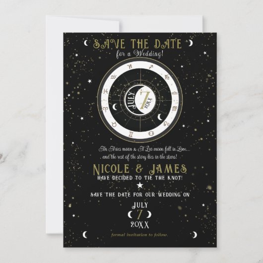 Aangepaste asstrologie-muis teken Opslaan datum Kaart (Voorkant)