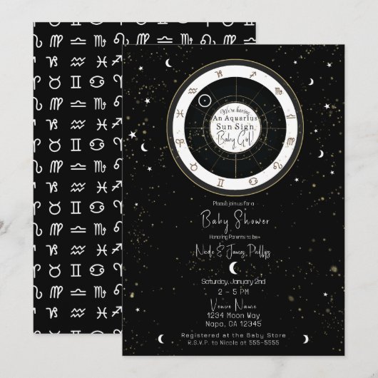 Aangepaste astrologie sterrenbeeld horoscoop baby  kaart (Voorkant / Achterkant)