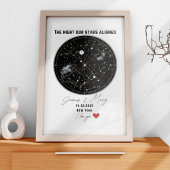 Aangepaste Astrologie Sterrenkaart: Uw Nacht, Uw V Foto Afdruk