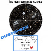 Aangepaste Astrologie Sterrenkaart: Uw Nacht, Uw V Foto Afdruk