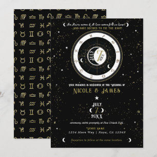 Aangepaste Astrologie Zodiac Maan Teken Trouw  Kaart