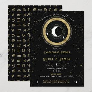 Aangepaste Astrologie Zodiac Maanteken Betrokkenhe Kaart