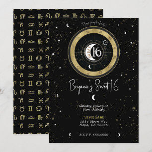 Aangepaste Astrologie Zon- en Maan-teken Sweet 16 Kaart