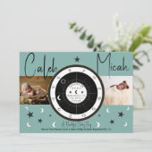 Aangepaste Astrologie Zon Maan Teken Geboorte Aank Kaart (Staand voorkant)