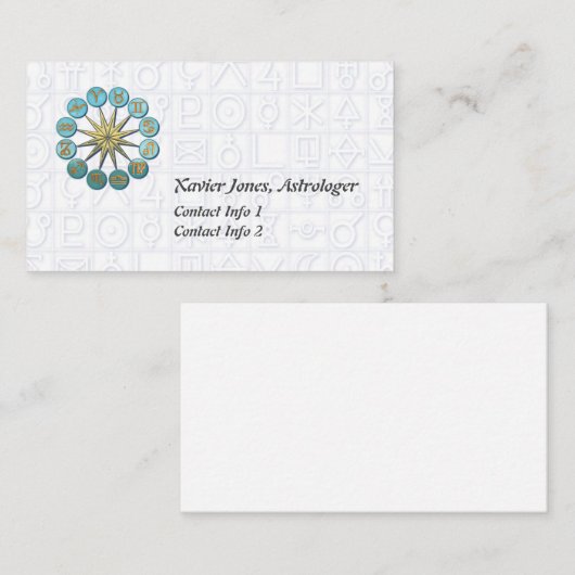 Aangepaste astrologische symbolen visitekaartjes (Voorkant / Achterkant)