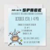 Aangepaste Astronaut Blast of Birthday Invites Kaart (Achterkant)