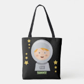 Aangepaste Astronaut Halloween Trick Treat Tote Bag (Achterkant)