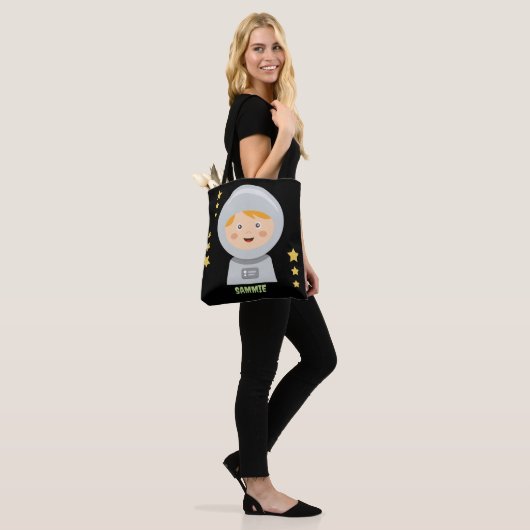 Aangepaste Astronaut Halloween Trick Treat Tote Bag (Op model)