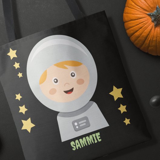 Aangepaste Astronaut Halloween Trick Treat Tote Bag