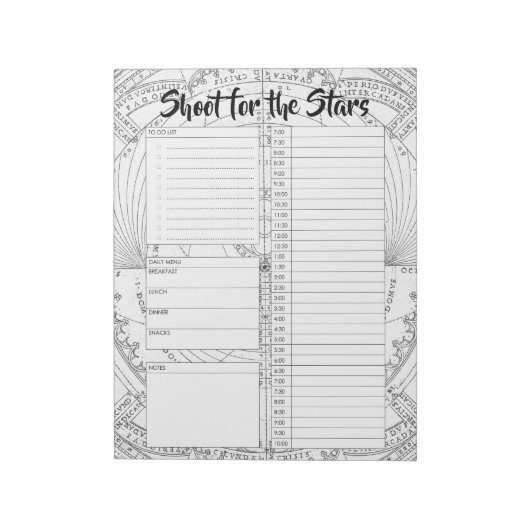 Aangepaste Astronomie Dagelijkse Planner Organisat Notitieblok (Linkerzijde)