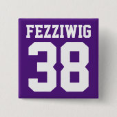 Aangepaste Athlete Player-nummer & naam vierkant-p Vierkante Button 5,1 Cm (Voorkant)