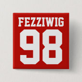 Aangepaste Athlete Player-nummer & naam vierkant-p Vierkante Button 5,1 Cm (Voorkant)