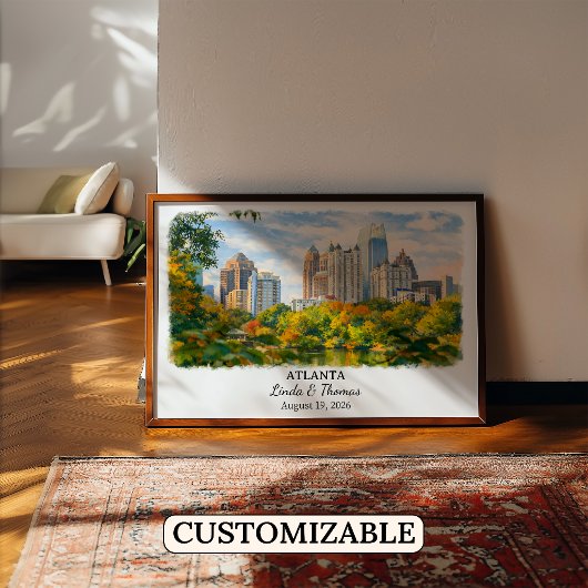 Aangepaste Atlanta Muurkunst, Georgia Poster