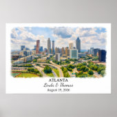 Aangepaste Atlanta Muurkunst, Georgia Poster (Voorkant)