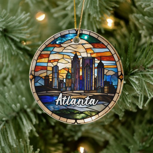 Aangepaste Atlanta Skyline Keramisch Ornament (Boom)